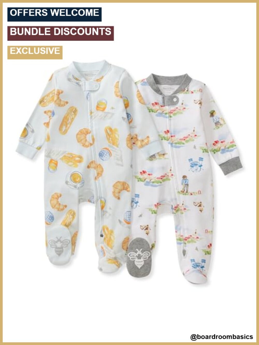 Organic Cotton Baby Footed Pajamas Sleep and Play Zip Front